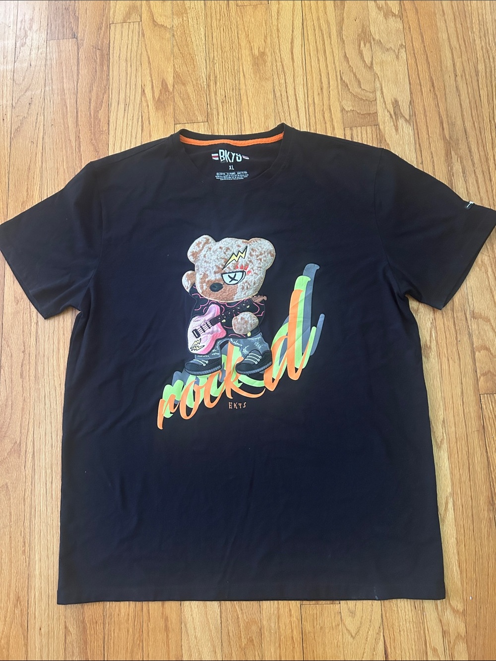 BKYS Black 'Rock On' Bear Graphic Tee